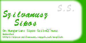 szilvanusz sipos business card